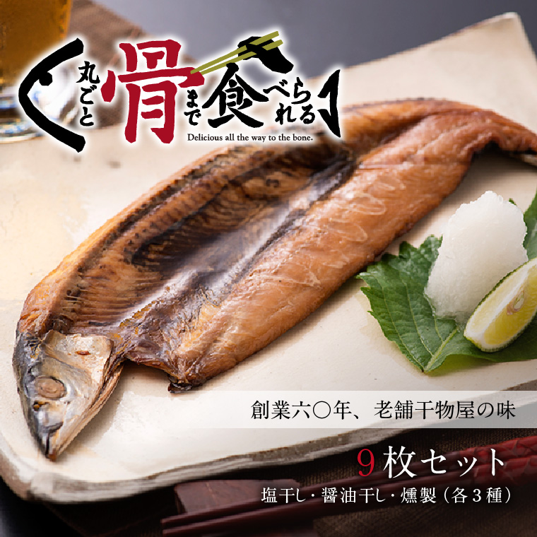 丸ごと骨まで食べられる焼き魚　9枚セット