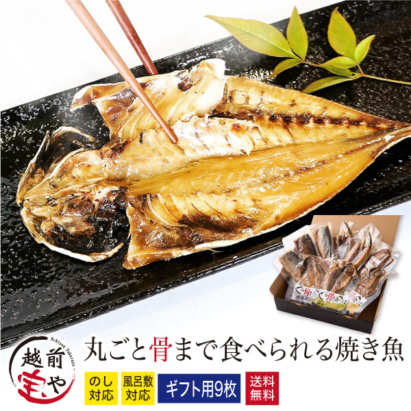 焼かずにそのまま 丸ごと骨まで食べられる焼き魚 9枚セット